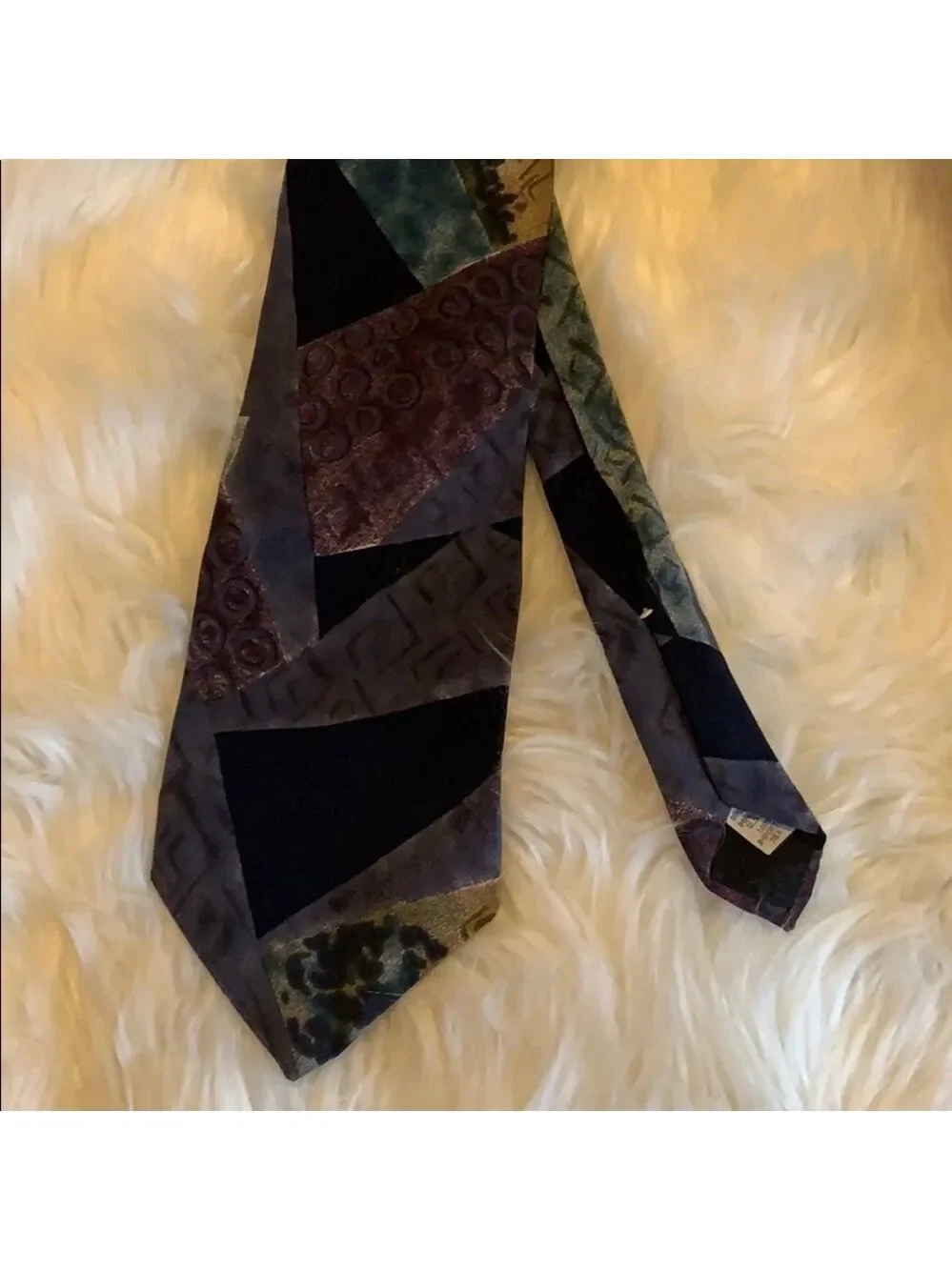 Oscar de la Renta abstract print silk necktie